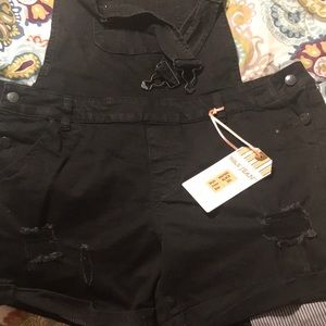 Black short overalls